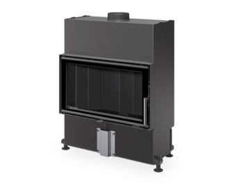 Chimenea de leña HEAT 70.44 SLIM interior cerámico negro (Frontal) H4P16