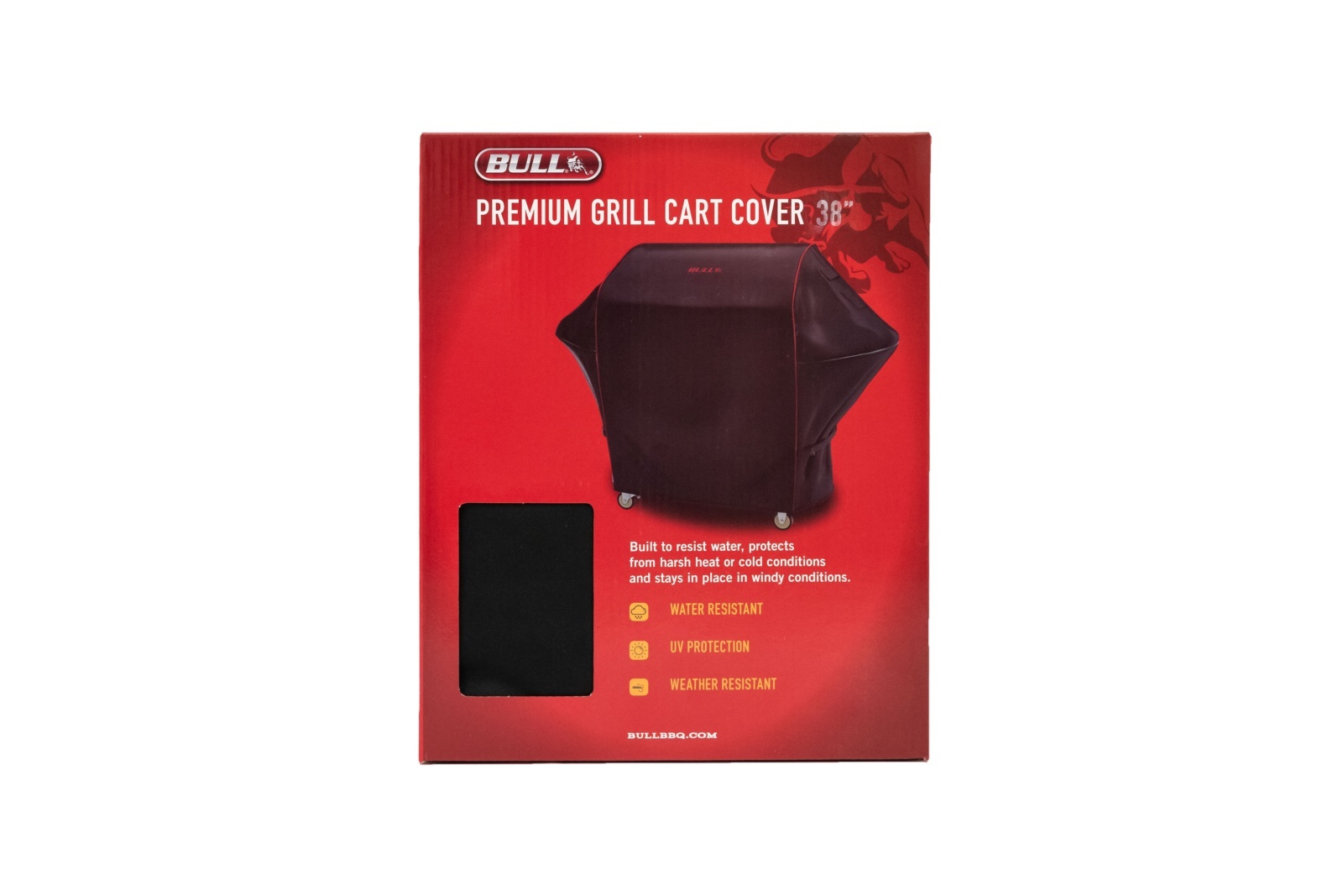 Funda para bbq s/carro de 76cm negra con ribetes rojos