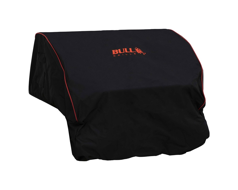 Funda para bbq s/carro de 76cm negra con ribetes rojos