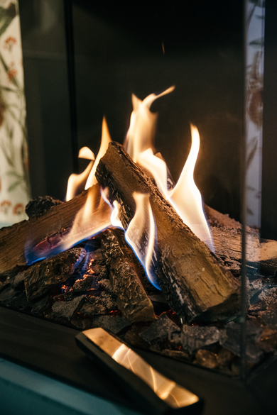 Chimenea de gas MATRIX LOG BURNER 450/500 III frontal y dos laterales 5
