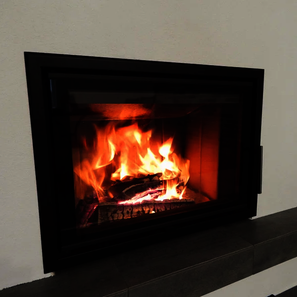 Chimenea de leña HEAT F66/47 (Frontal) Interior carámico negro