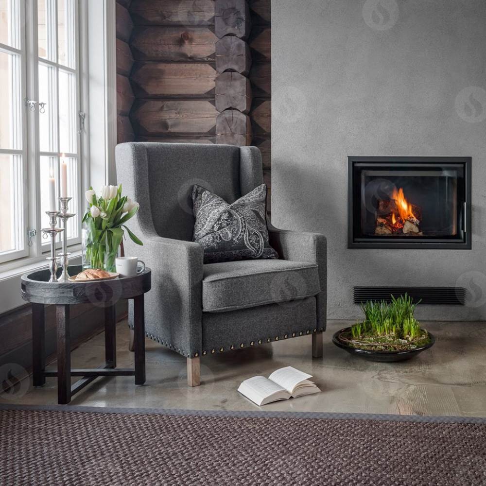 Chimenea de leña HEAT F66/47 (Frontal) Interior refractario beige