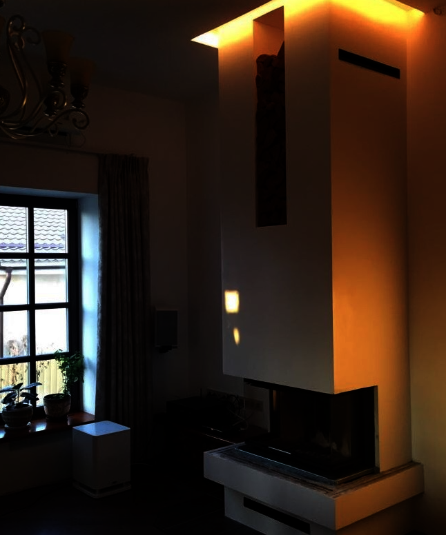 Chimenea de leña HEAT 80.52.31- Doble corner int.cerám. negro(Pta guillotina, cr. dividido) HC3LJ26