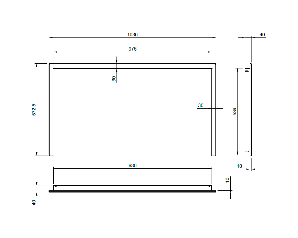 Marco de 3 lados 30mm para VISION 10 NEO