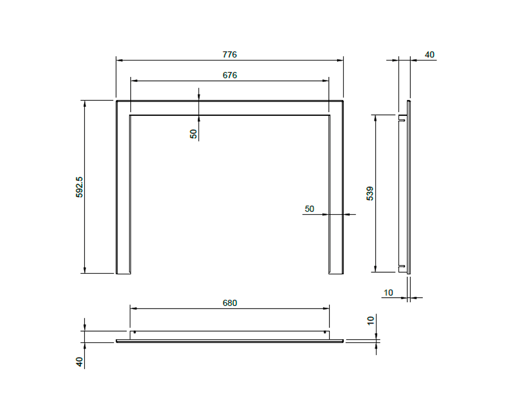 Marco de 3 lados 50mm para VISION 7 NEO