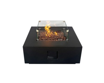 Mesa composite BIOETANOLLOA 86x86 con cristal protector