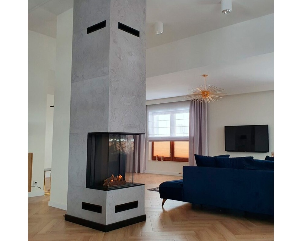 Chimenea de gas LEO 76/62 doble esquina