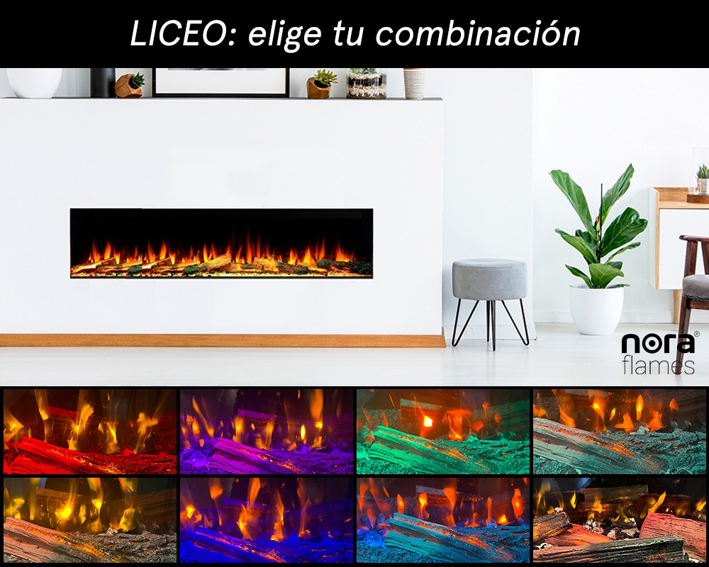 Chimenea eléctrica LICEO 150 con troncos iluminados 5