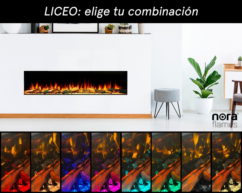Chimenea eléctrica LICEO 125 con troncos iluminados 5