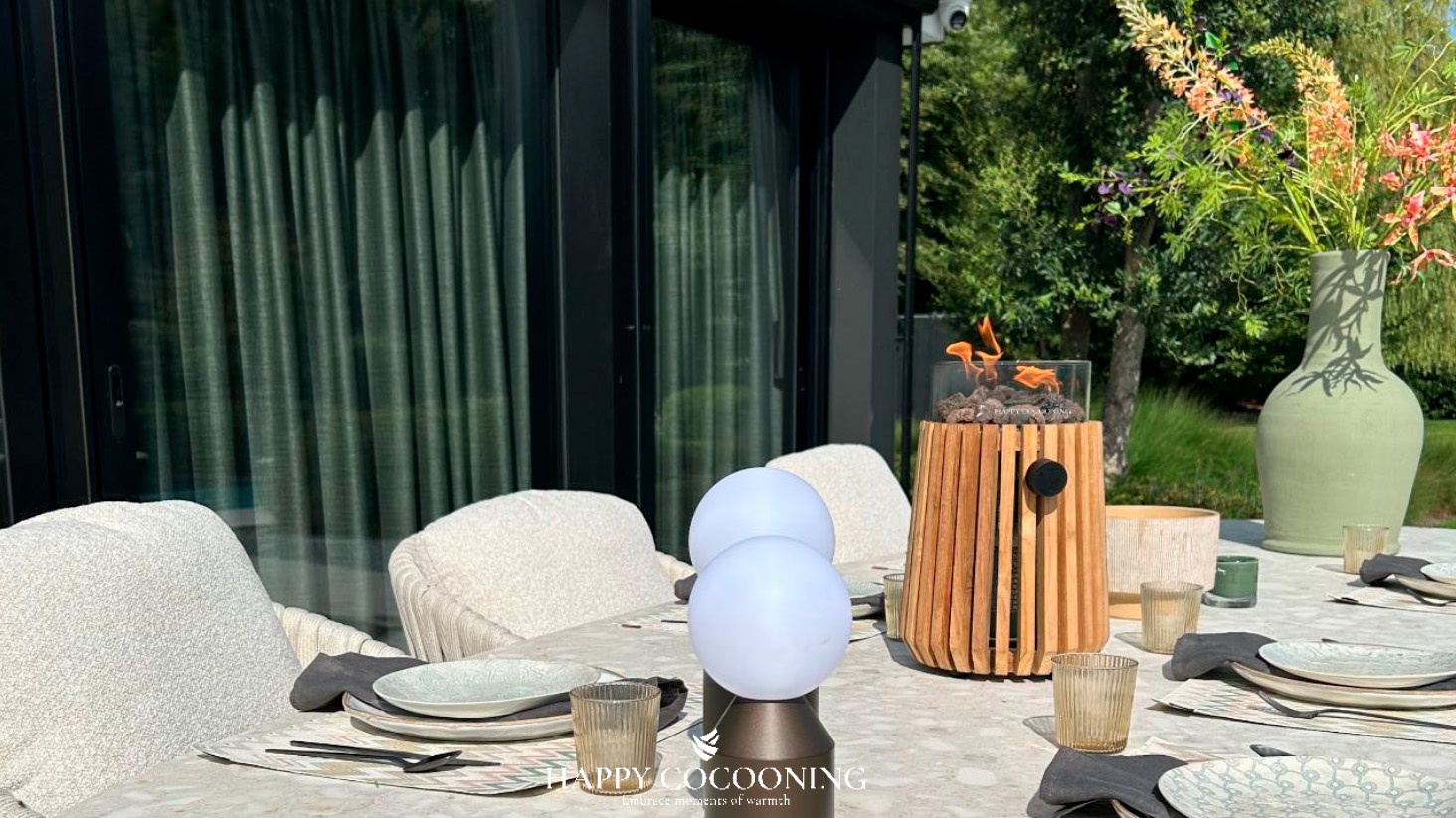 Estufa de gas de exterior LUMI LAGUNE teak 1