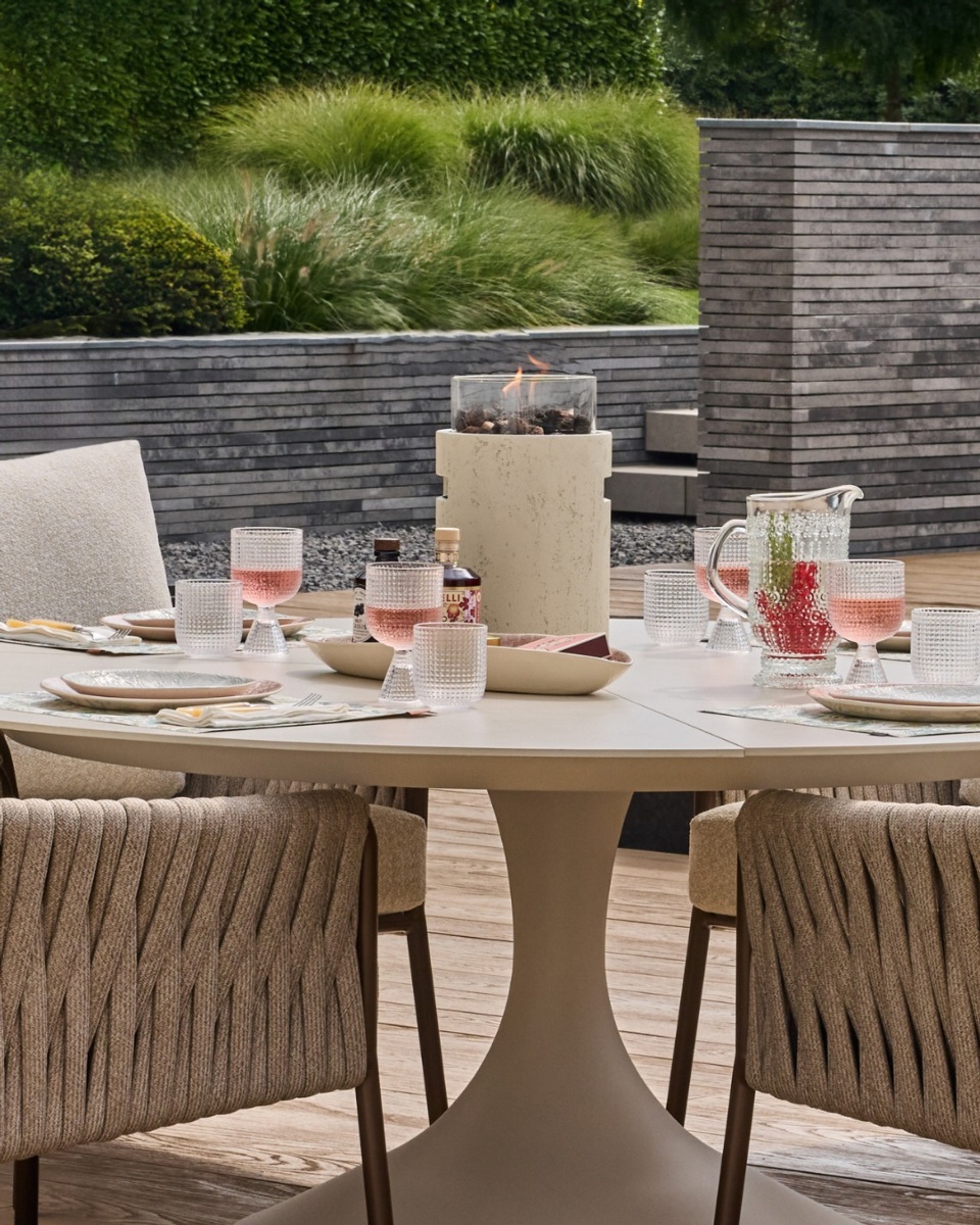 Estufa de gas de exterior LUMI STONE travertine 1