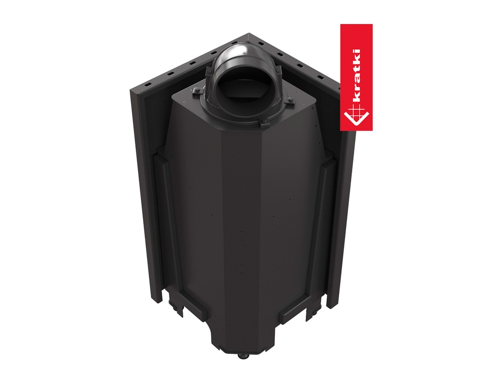 Chimenea de leña MBN 8 kW Esquinero puerta lateral 2