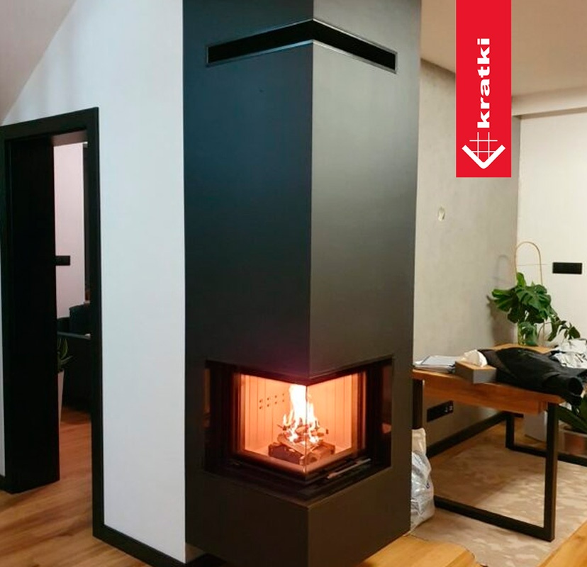 Chimenea de leña MBN 8 kW Esquinero puerta lateral 1
