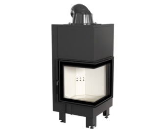 Chimenea de leña MBN 8 kW Esquinero (Puerta lateral) cristal único