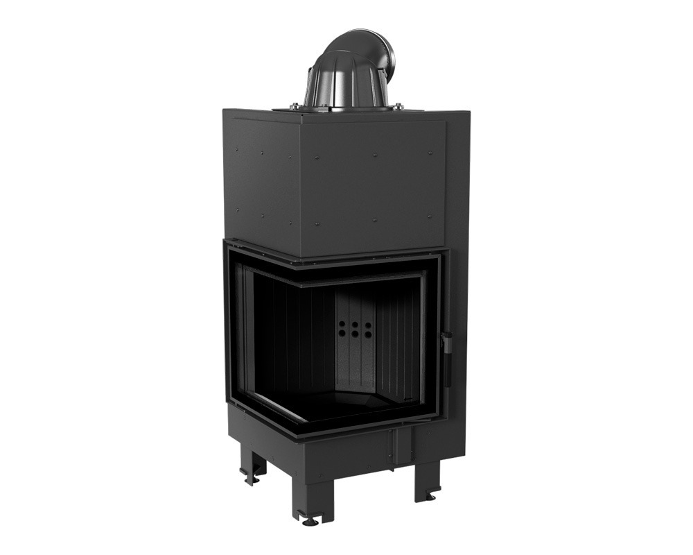 Chimenea de leña MBN 8 kW Esquinero puerta lateral