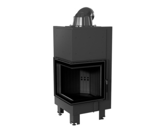 Chimenea de leña MBN 8 kW Esquinero puerta lateral