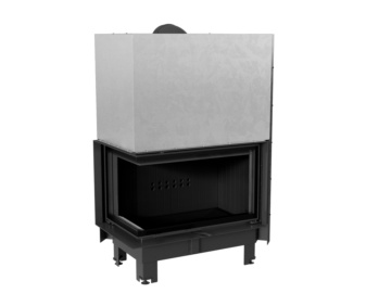 Hogar de leña MBO 15 kW Esquinero (Puerta guillotina)