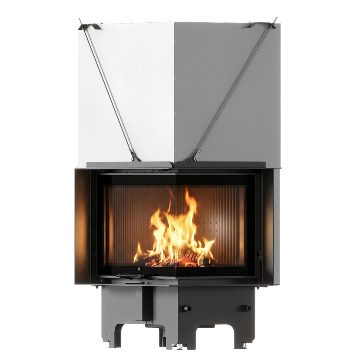 Chimenea de leña esquinera MILANO 700_480 Guillotina 1