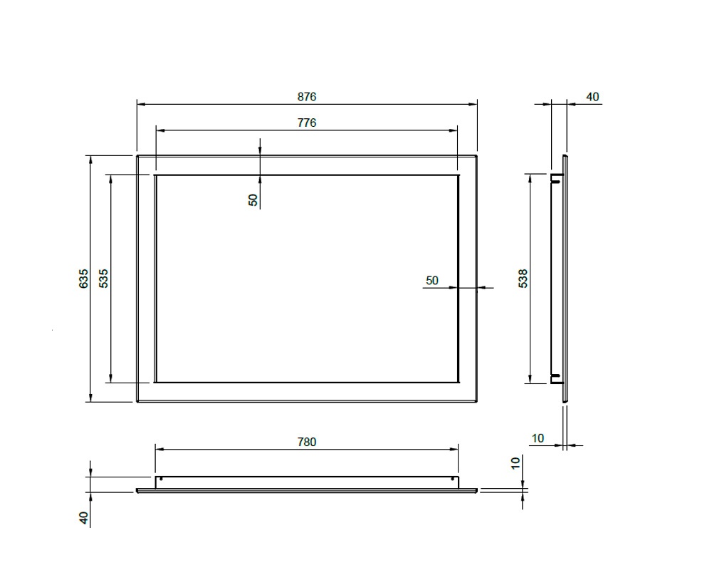 Marco de 4 lados 50mm para VISION 8 NEO