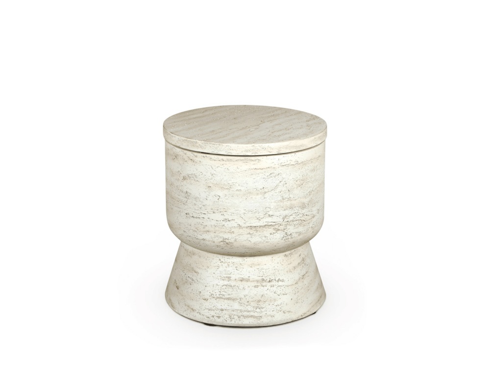 Mesa auxiliar refrigeradora ROUND travertine