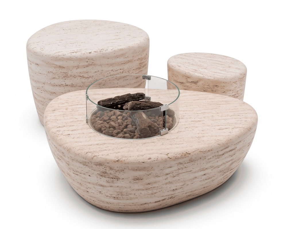 Mesa de exterior ESTATE ORGANIC 107 travertine