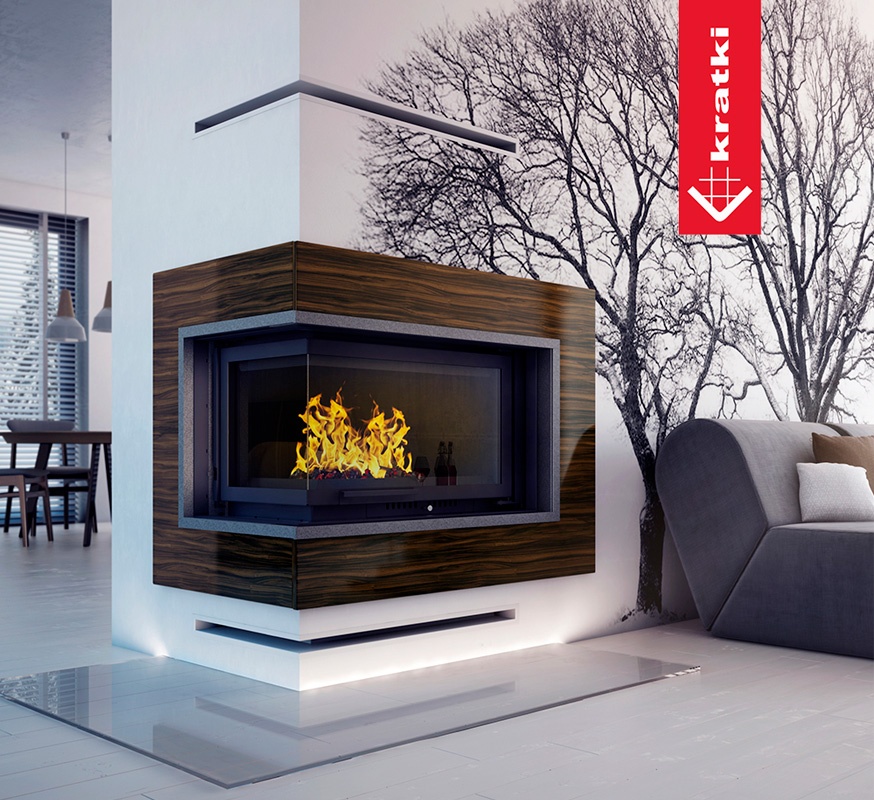 Chimenea de leña OLIWIA Esquinera (Puerta lateral) 2