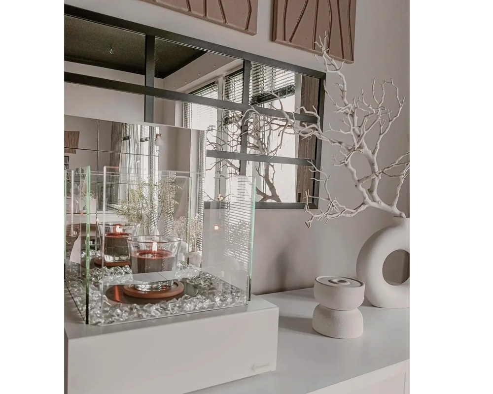 Cristales decorativos transparentes para quemadores