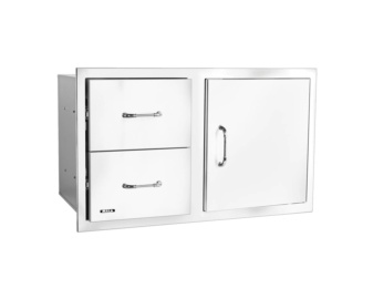 Combo puerta + 2 cajones 80 cm inox con relieve 