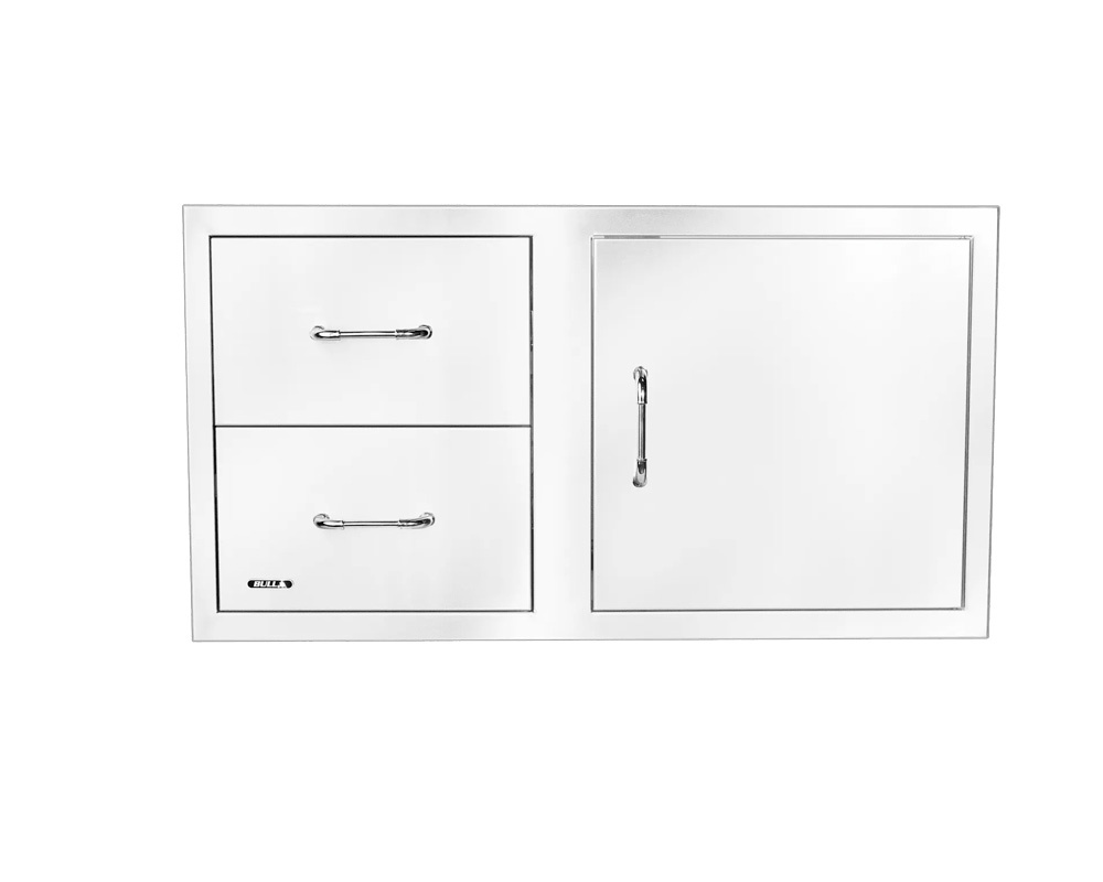 Combo puerta + 2 cajones 100 cm inox con relieve 1