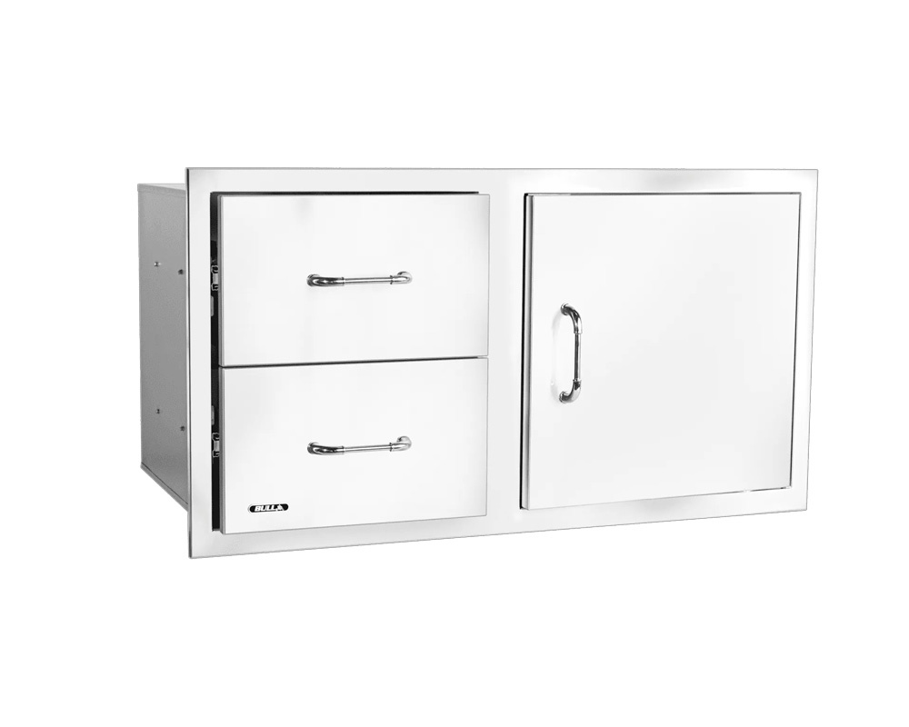Combo puerta + 2 cajones 100 cm inox con relieve 
