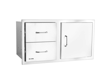 Combo puerta + 2 cajones 100 cm inox con relieve 