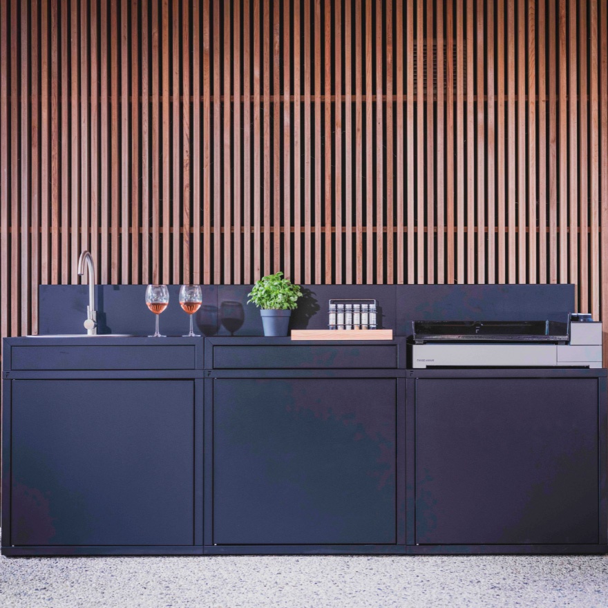 Módulo de fregadero de 80cm de acero negro serie N 5