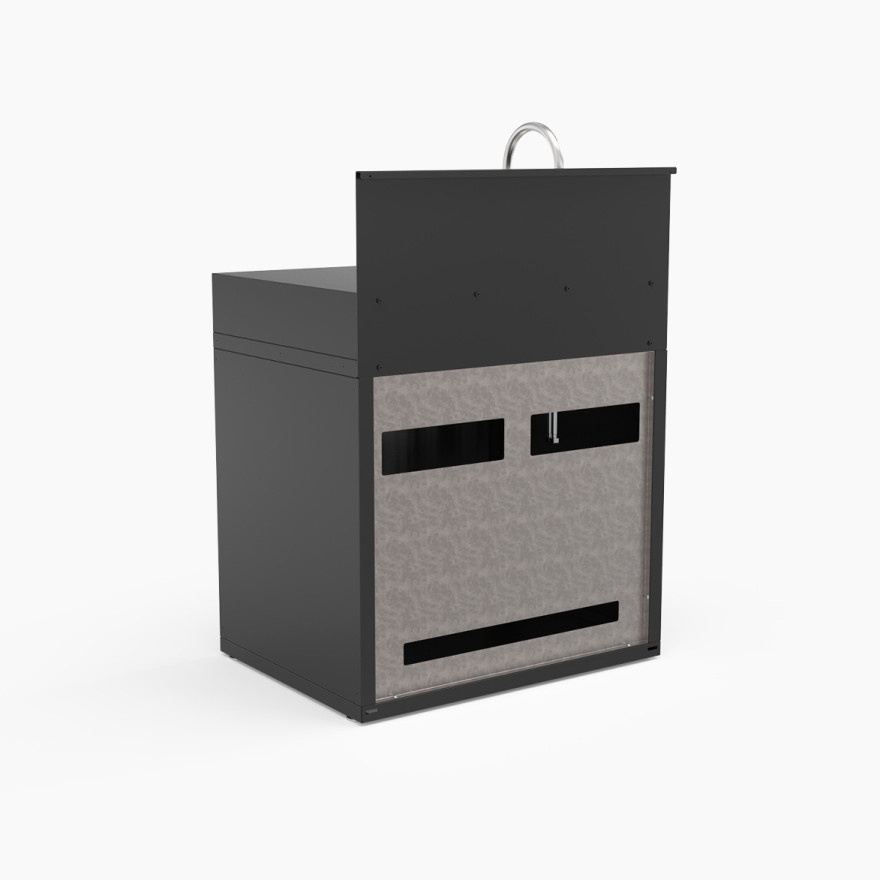 Módulo de fregadero de 80cm de acero negro serie 
