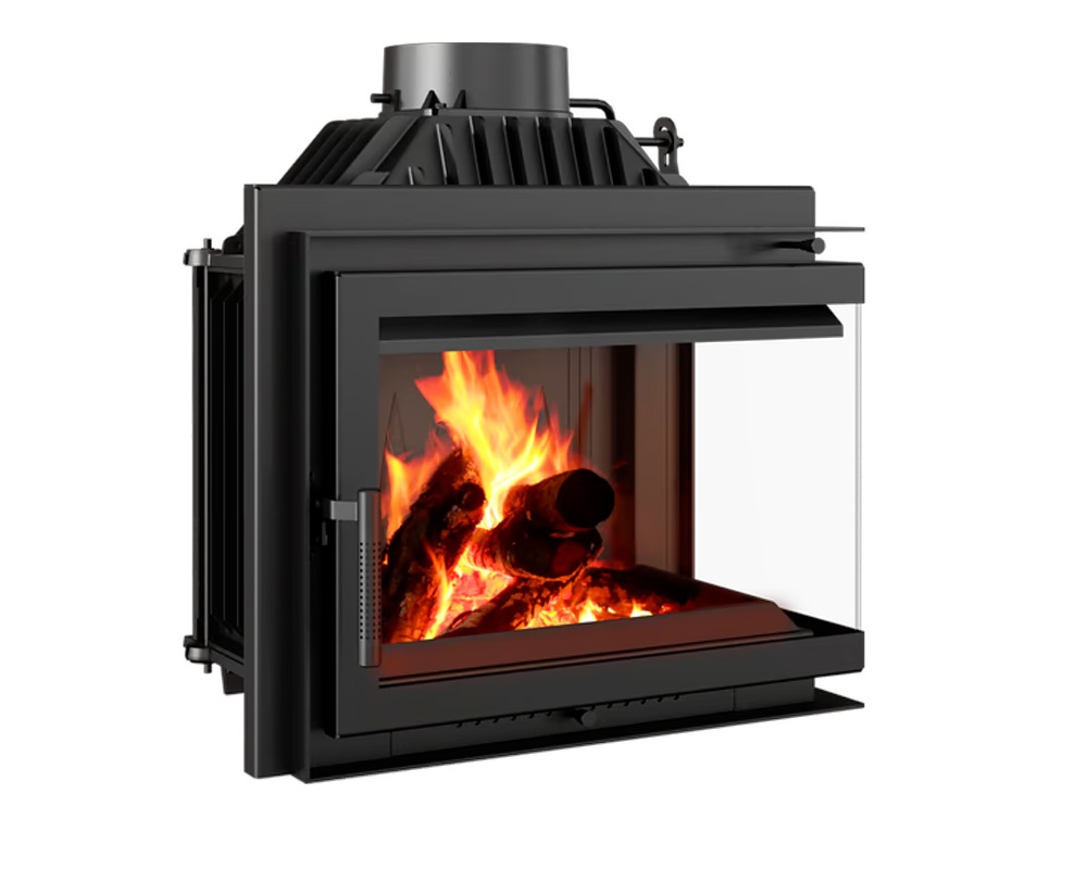 Chimenea de leña SIMPLE M Esquinera (Puerta lateral)