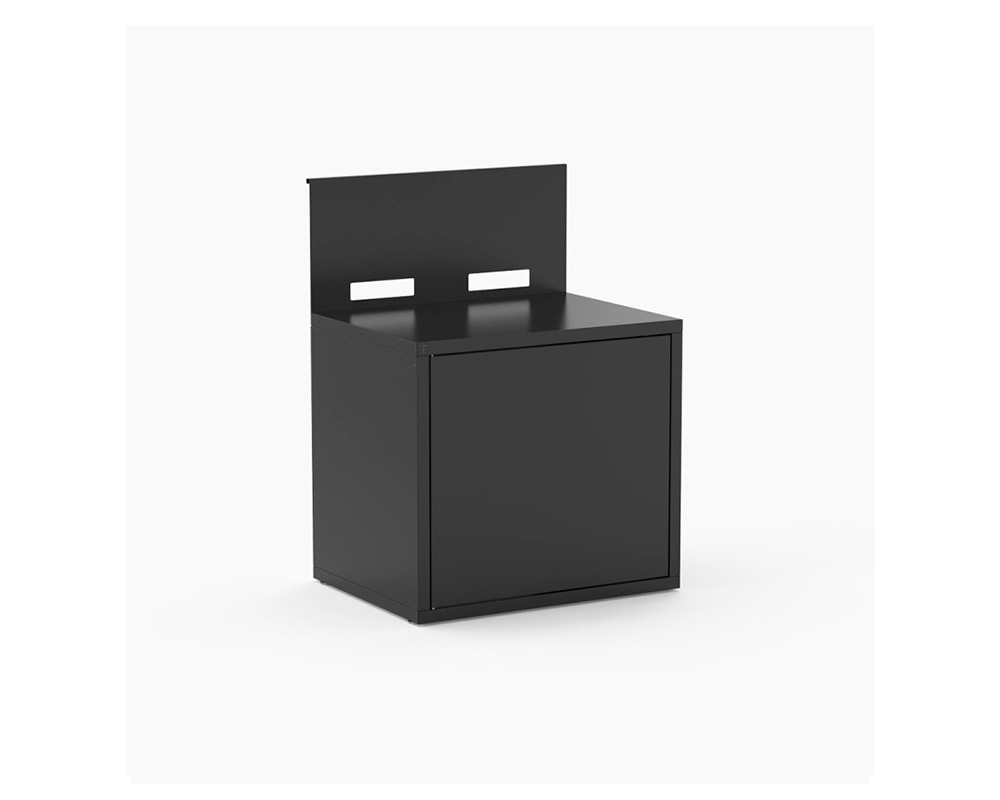 Módulo de plancha de 80cm de acero negro serie 
