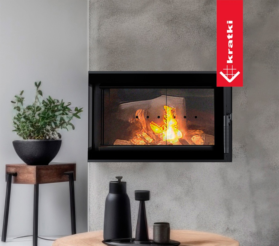 Chimenea de leña SIMPLE Esquinera (Puerta lateral) 1