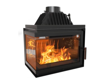 Chimenea de leña SIMPLE Z Esquinero (Puerta lateral)