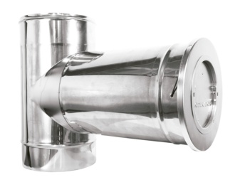 T con tapa para moderador de tiro ø150 Inox