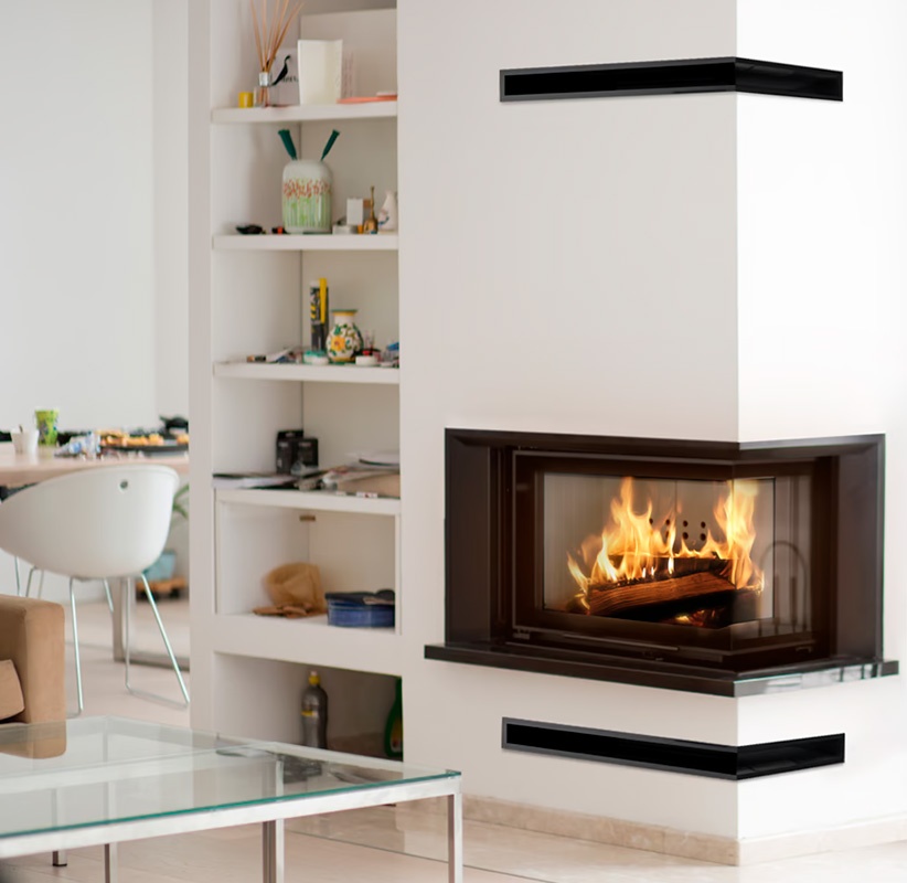Chimenea de leña VN Esquinero 610-430 (Puerta guillotina) 2
