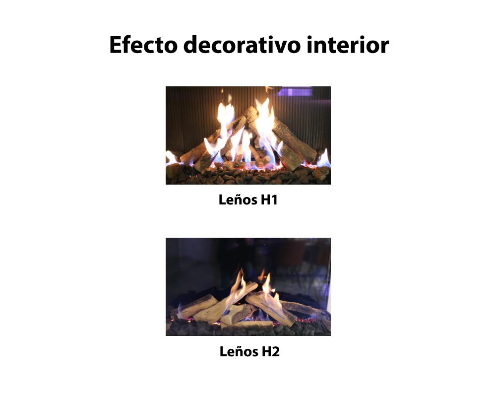 Chimenea de gas TRUE VISION 650 DC Open fire look (Frontal y dos laterales) 1