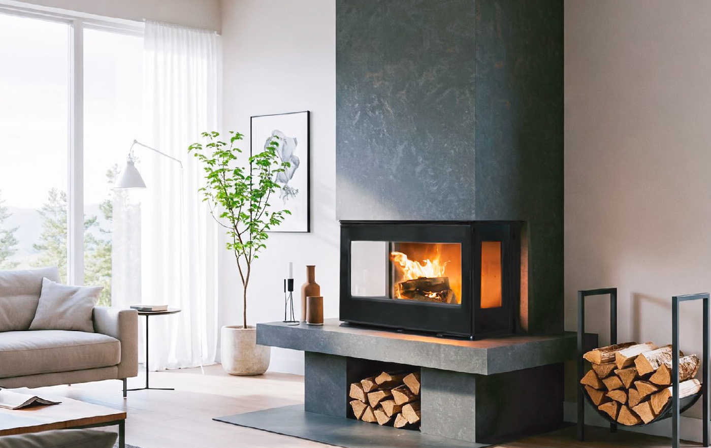 Insertable de leña ARCH 10 TRIO 3 caras 1