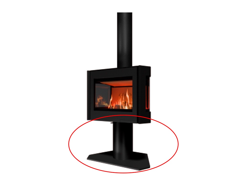 Base redonda estufa de leña BLACK SAPPHIRE