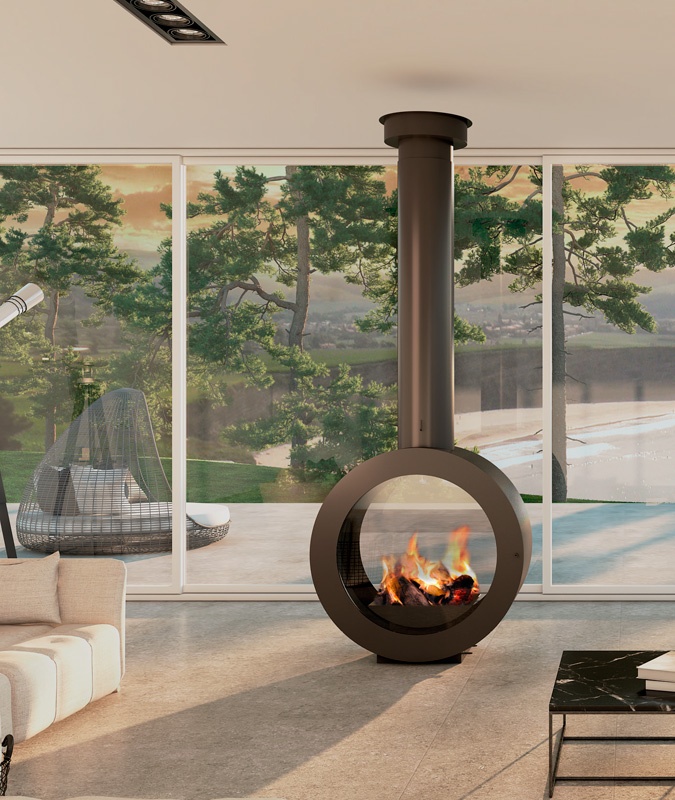 Chimenea de leña suspendida O'MIN CENTRAL 3