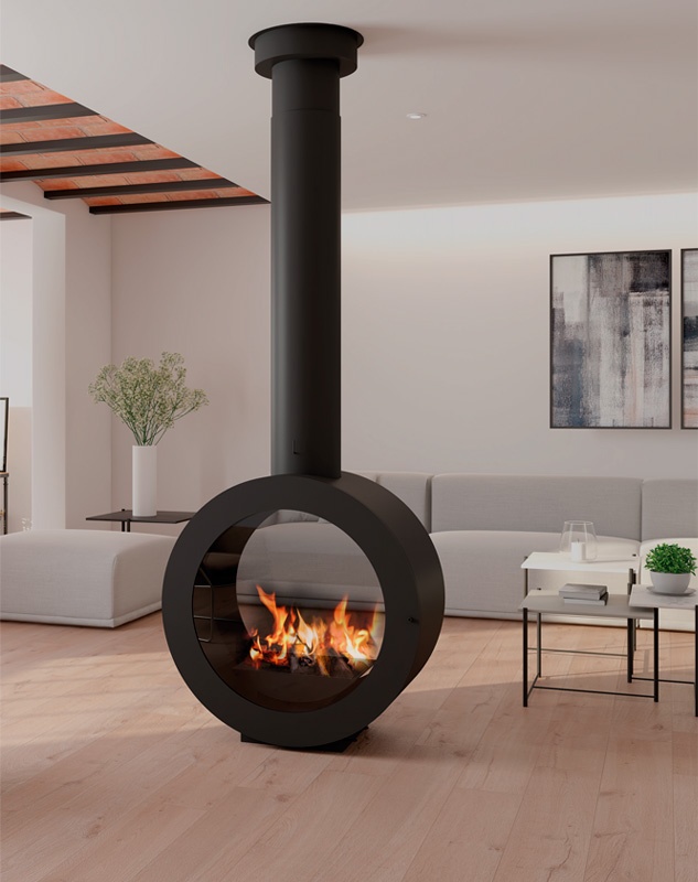 Chimenea de leña suspendida O'MIN CENTRAL 2