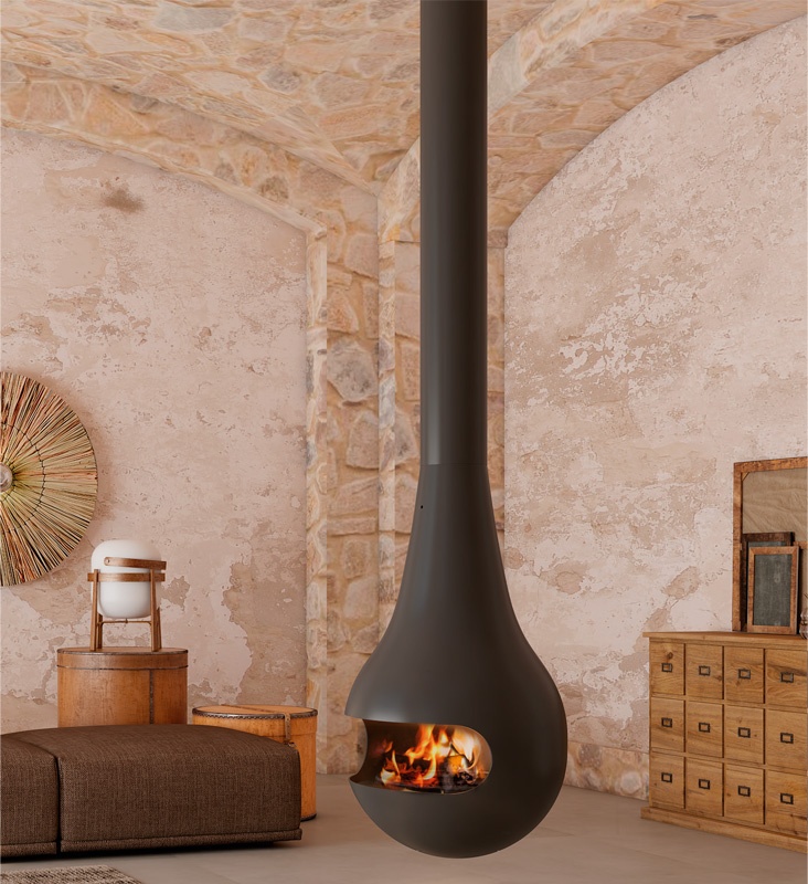 Chimenea de leña suspendida PERLA CENTRAL 1