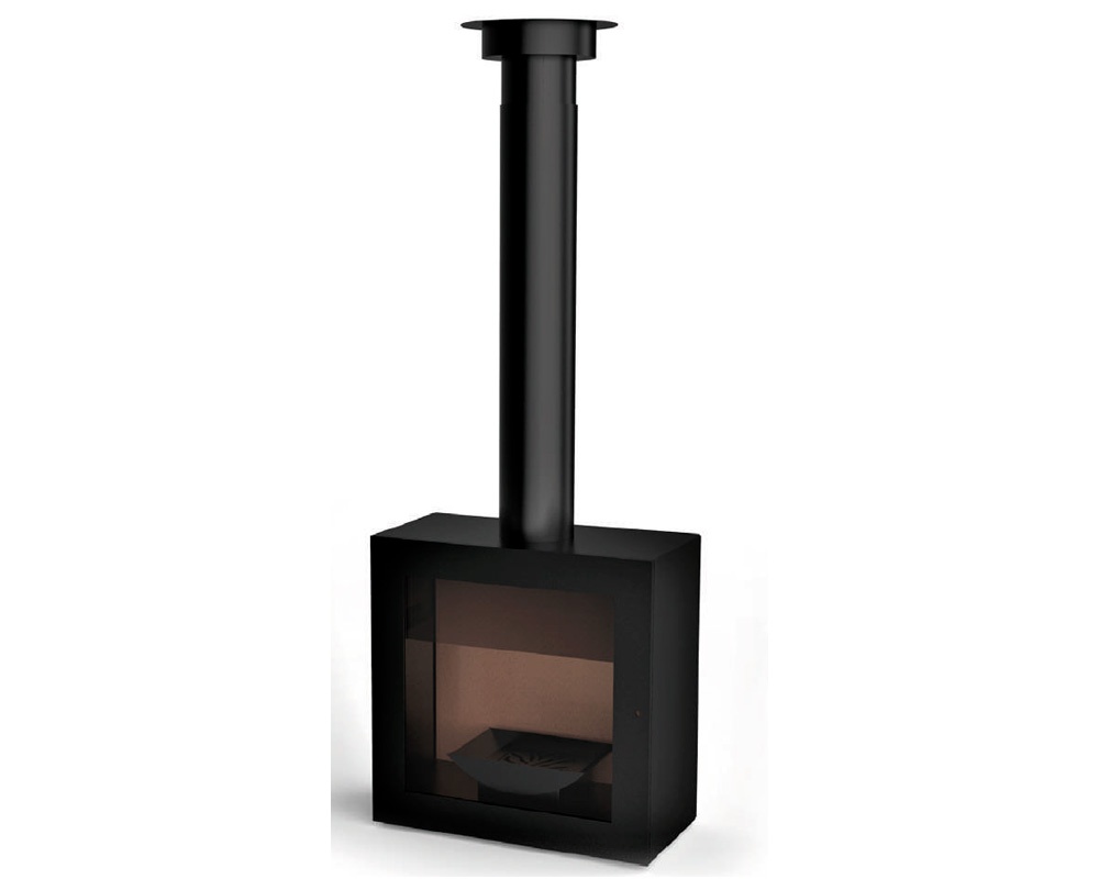 Chimenea de leña suspendida QUB FRONTAL