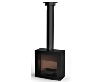 Chimenea de leña suspendida QUB FRONTAL