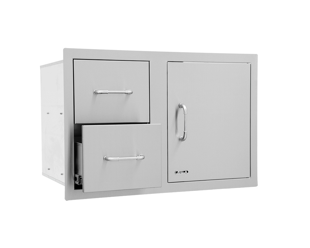 Combo puerta + 2 cajones 76cm inox (interior puerta no incluido)