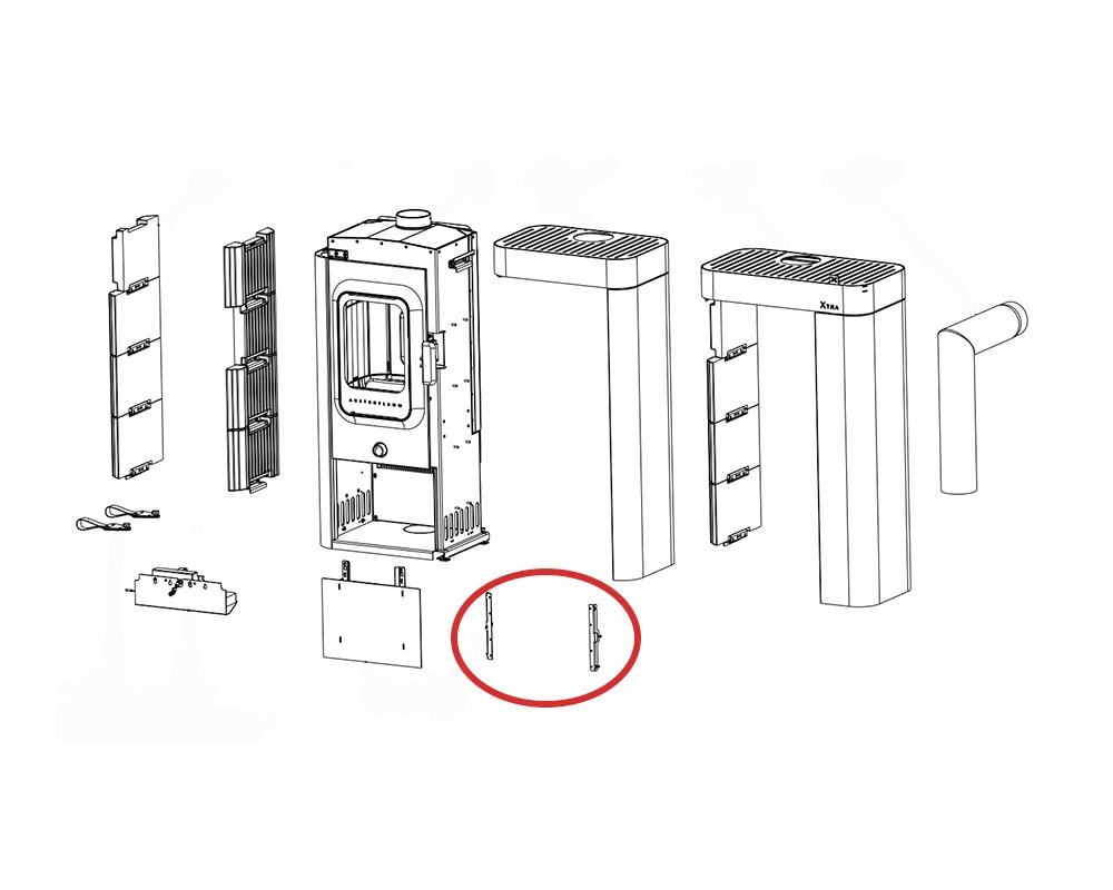 Soporte para desplazamiento tapa trasera leñero SINA 1
