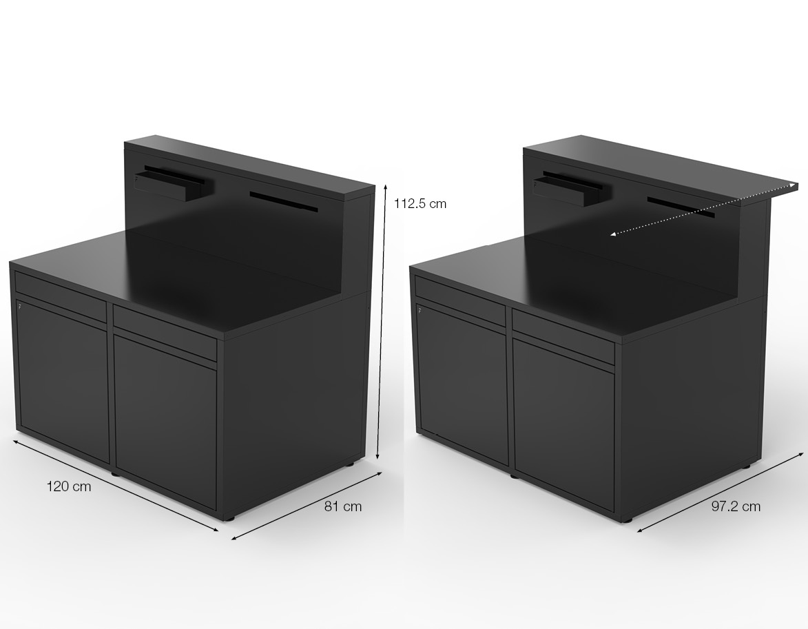Módulo de cocina exterior de 120cm para planchas color negro 8